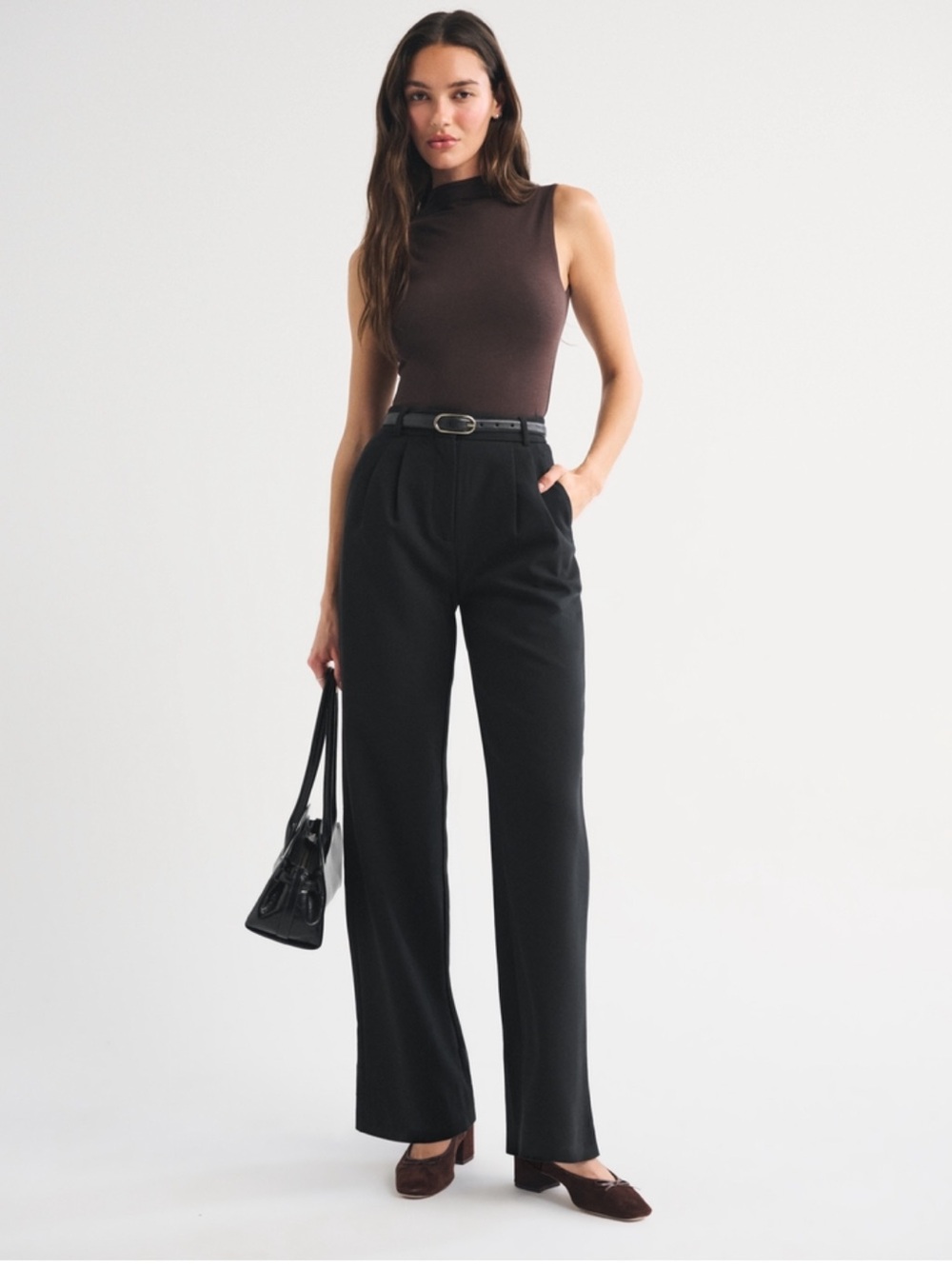 Women's High-Waist Wide-Leg Sloane Pants in Black